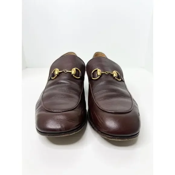 Gucci Brown Goatskin Men\'s Horsebit Loafers, Size 7 Gucci Bryanne Calfskin Mens 1953 Horsebit Loafers 9.5 Nut  main image 3